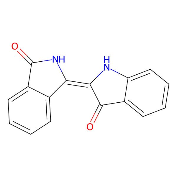 2D Structure of 3-(3-oxo-1H-indol-2-ylidene)isoindol-1-one