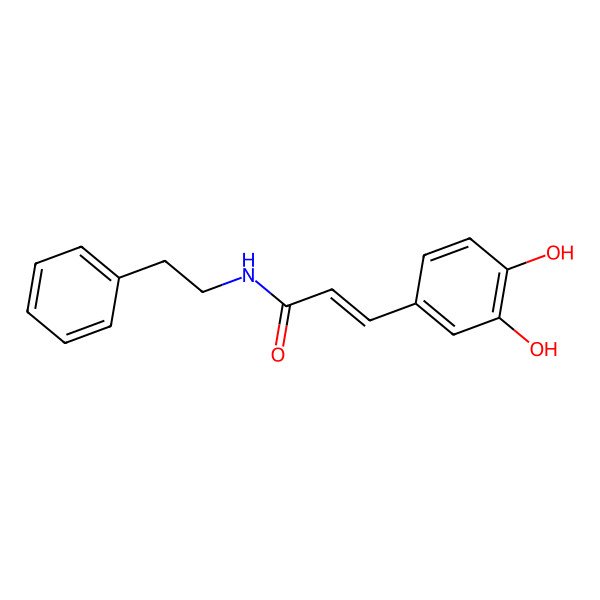 2D Structure of 3-(3,4-Dihydroxyphenyl)-N-phenethylpropenamide, (E)-