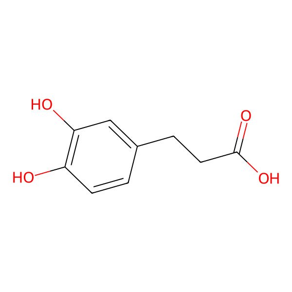 2D Structure of 3-(3,4-Dihydroxyphenyl)propionic acid 2D Structure of 3-(3,4-Dihydroxyphenyl)propionic acid