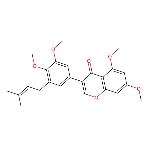 2D Structure of 3-[3,4-Dimethoxy-5-(3-methylbut-2-enyl)phenyl]-5,7-dimethoxychromen-4-one