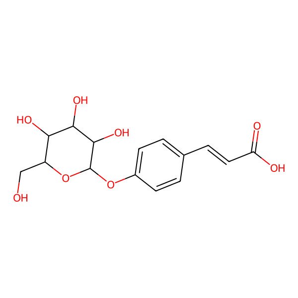 2D Structure of (2Z)-3-(4-{[(2S,3R,4S,5S,6R)-3,4,5-trihydroxy-6-(hydroxymethyl)oxan-2-yl]oxy}phenyl)prop-2-enoic acid
