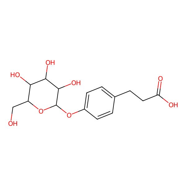 2D Structure of 3-[4-(beta-D-Glucopyranosyloxy)phenyl]propionic acid
