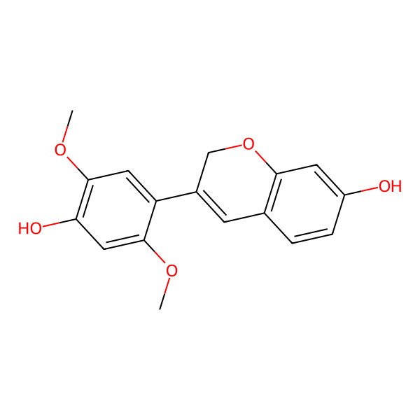 2D Structure of 3-(4-hydroxy-2,5-dimethoxyphenyl)-2H-chromen-7-ol 2D Structure of 3-(4-hydroxy-2,5-dimethoxyphenyl)-2H-chromen-7-ol
