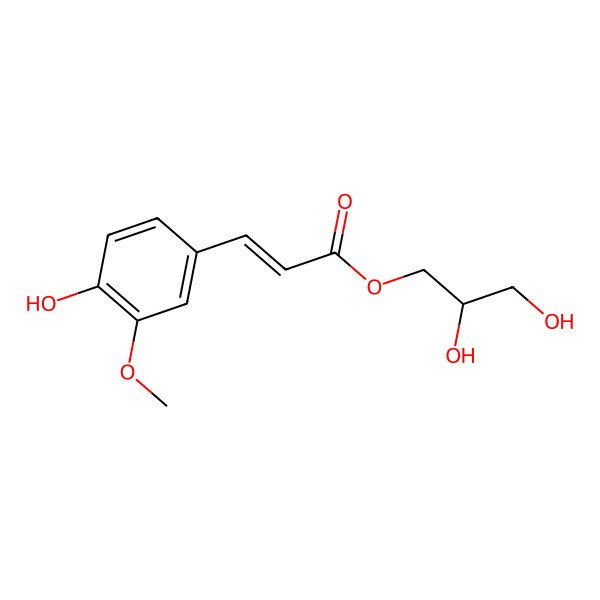 2D Structure of 3-(4-Hydroxy-3-methoxyphenyl)propenoic acid (2R)-2,3-dihydroxypropyl ester