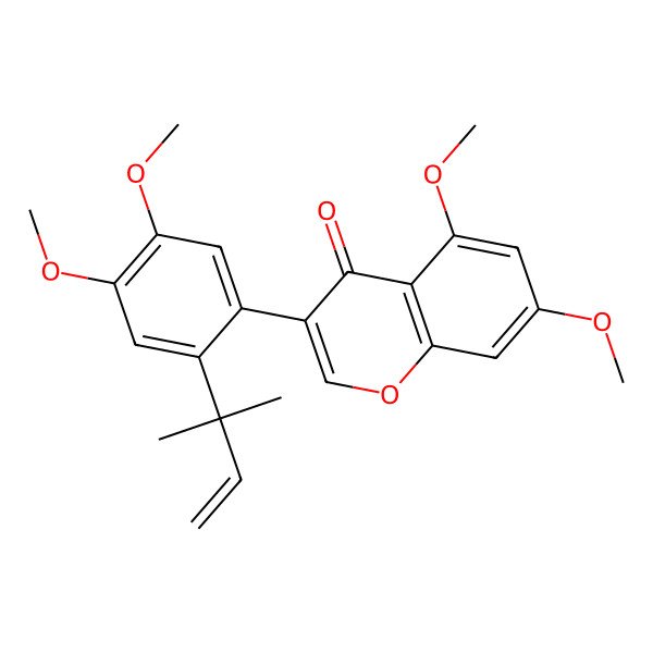 2D Structure of 3-[4,5-Dimethoxy-2-(2-methylbut-3-en-2-yl)phenyl]-5,7-dimethoxychromen-4-one