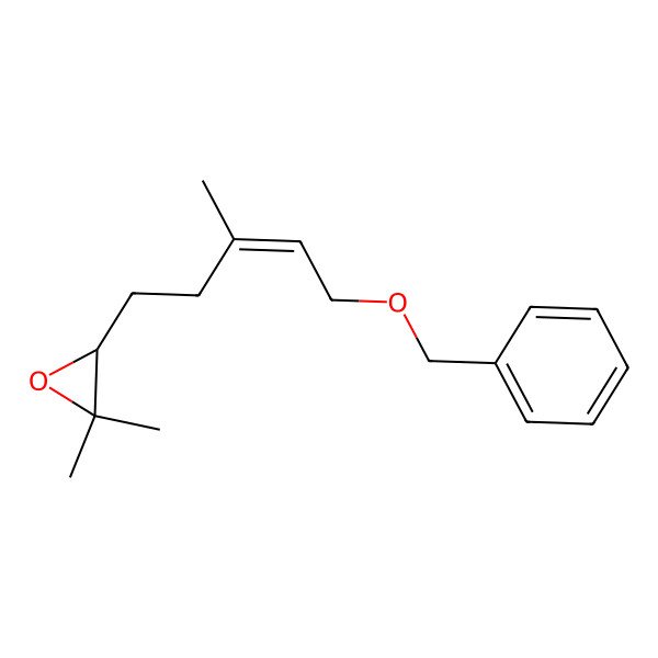 2D Structure of 3-(5-Benzyloxy-3-methylpent-3-enyl)-2,2-dimethyloxirane 2D Structure of 3-(5-Benzyloxy-3-methylpent-3-enyl)-2,2-dimethyloxirane