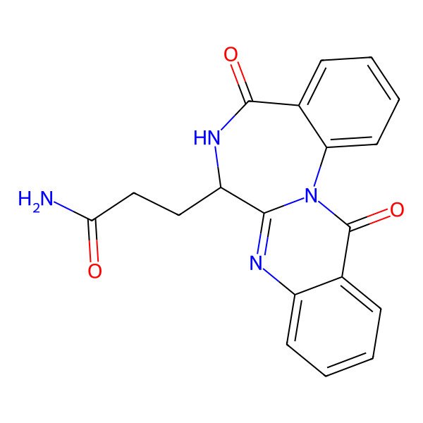 2D Structure of 3-[(7S)-5,13-dioxo-6,7-dihydroquinazolino[3,2-a][1,4]benzodiazepin-7-yl]propanamide