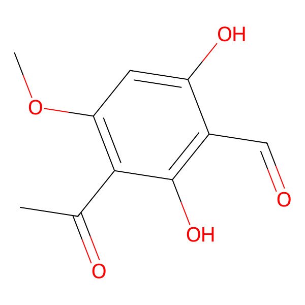 2D Structure of 3-Acetyl-2,6-dihydroxy-4-methoxybenzaldehyde