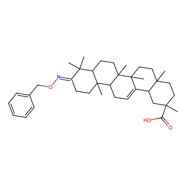 2D Structure of 3-Benzyloximo-olean-12-en-29-oic acid