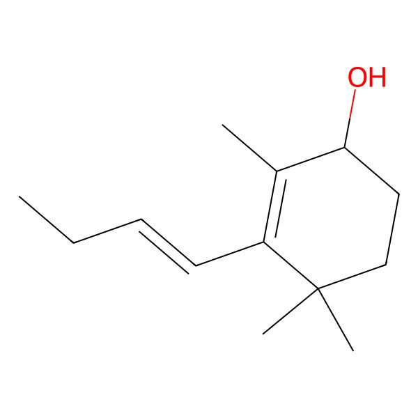 2D Structure of 3-(But-1-enyl)-2,4,4-trimethylcyclohex-2-en-1-ol