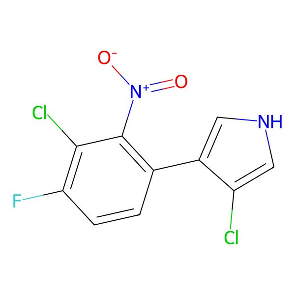 2D Structure of 3-Chloro-4-(3-chloro-4-fluoro-2-nitrophenyl)-1H-pyrrole 2D Structure of 3-Chloro-4-(3-chloro-4-fluoro-2-nitrophenyl)-1H-pyrrole