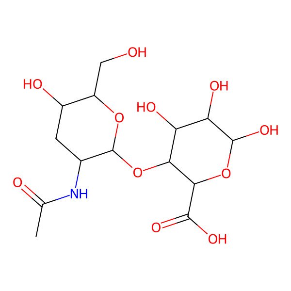 2D Structure of (2S,3S,4R,5R,6R)-3-[(2S,3R,5S,6R)-3-acetamido-5-hydroxy-6-(hydroxymethyl)oxan-2-yl]oxy-4,5,6-trihydroxyoxane-2-carboxylic acid