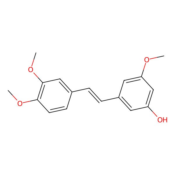 2D Structure of 3-[(E)-2-(3,4-Dimethoxy-phenyl)-vinyl]-5-methoxy-phenol