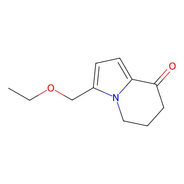 2D Structure of 3-Ethoxymethyl-5,6,7,8-tetrahydroindolizin-8-one