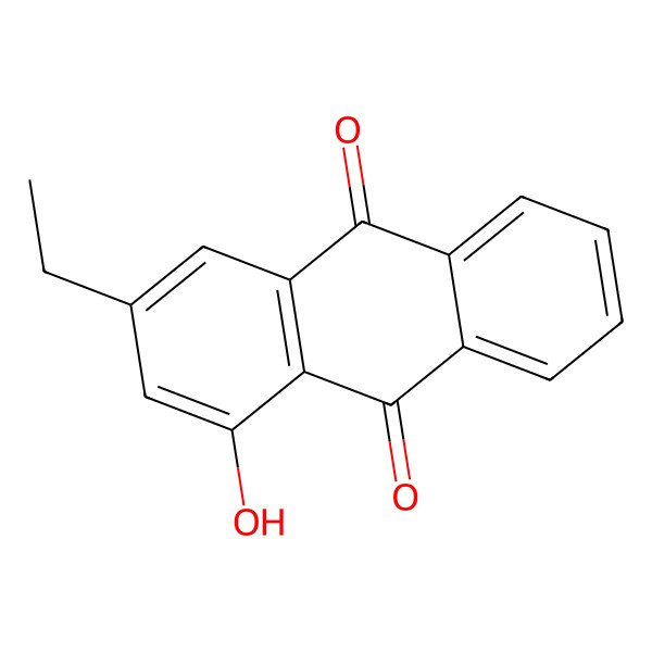 2D Structure of 3-Ethyl-1-hydroxyanthracene-9,10-dione