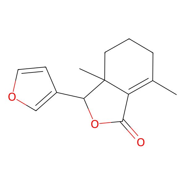 2D Structure of 3-Furan-3-yl-3a,7-dimethyl-3a,4,5,6-tetrahydro-3H-isobenzofuran-1-one