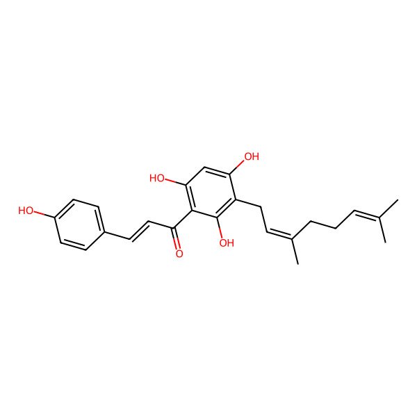 2D Structure of 3'-Geranylchalconaringenin