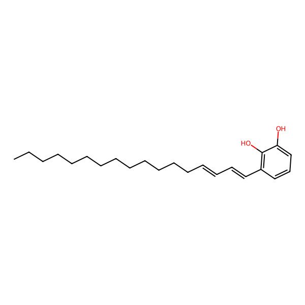 2D Structure of 3-Heptadecadienyl pyrocatechol
