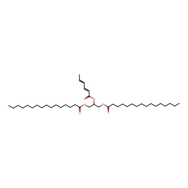 2D Structure of [3-hexadecanoyloxy-2-[(2E,4E)-hexa-2,4-dienoyl]oxypropyl] hexadecanoate