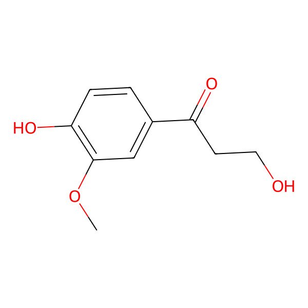 2D Structure of 3-Hydroxy-1-(4-hydroxy-3,5-dimethoxyphenyl)-1-propanone