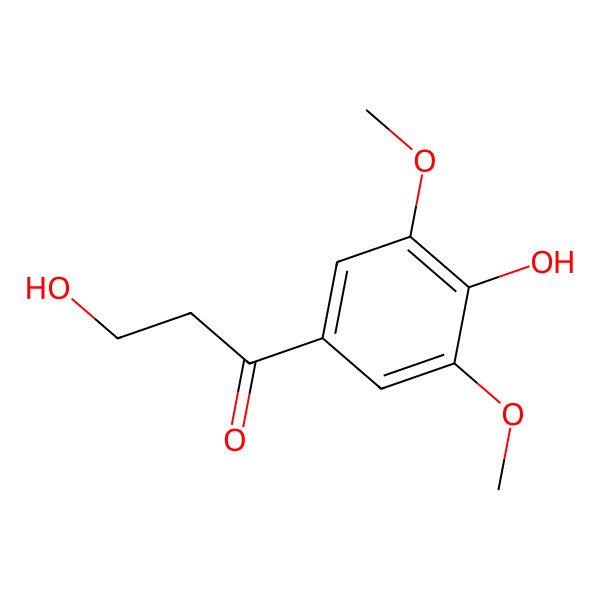 2D Structure of 3-Hydroxy-1-(4-hydroxy-3,5-dimethoxyphenyl)propan-1-one