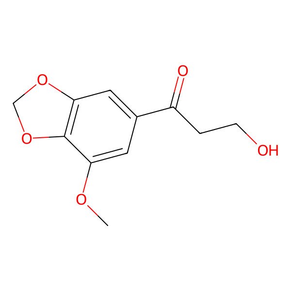 2D Structure of 3-Hydroxy-1-(7-methoxy-1,3-benzodioxol-5-yl)propan-1-one 2D Structure of 3-Hydroxy-1-(7-methoxy-1,3-benzodioxol-5-yl)propan-1-one