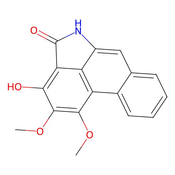 2D Structure of 13-Hydroxy-14,15-dimethoxy-10-azatetracyclo[7.6.1.02,7.012,16]hexadeca-1(16),2,4,6,8,12,14-heptaen-11-one