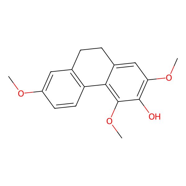 2D Structure of 2,4,7-Trimethoxy-9,10-Dihydrophenanthren-3-Ol