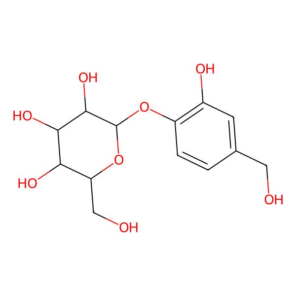 2D Structure of 3-Hydroxy-4-(beta-D-glucopyranosyloxy)benzyl alcohol