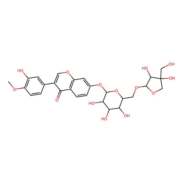 2D Structure of 3'-Hydroxy-4'-methoxy-7-(6-O-(D-apio-beta-D-furanosyl)-beta-D-glucopyranosyloxy)isoflavone