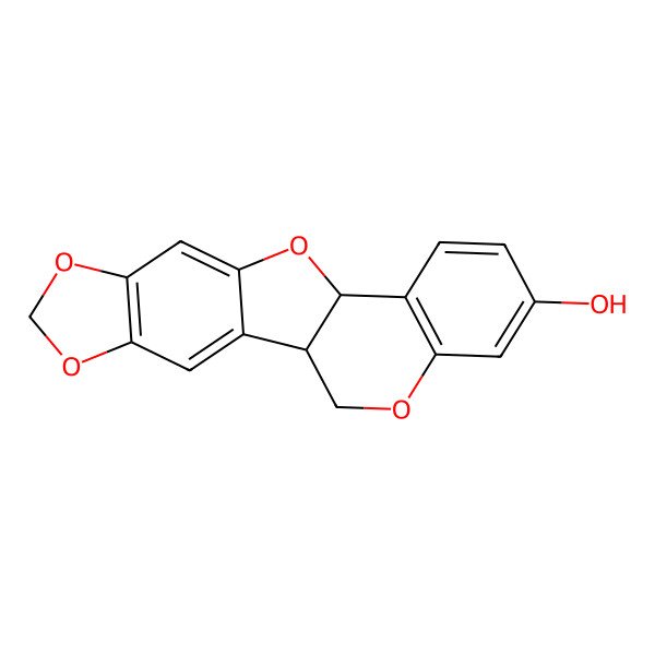 2D Structure of 3-Hydroxy-8,9-methylenedioxypterocarpane