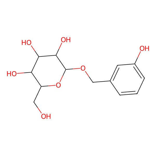 2D Structure of (3-Hydroxyphenyl)methyl beta-D-glucopyranoside