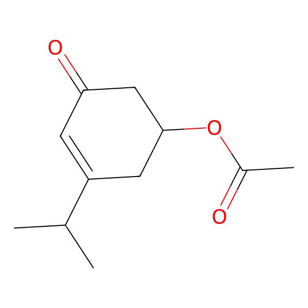2D Structure of 3-Isopropyl-5-acetoxycyclohexene-2-one