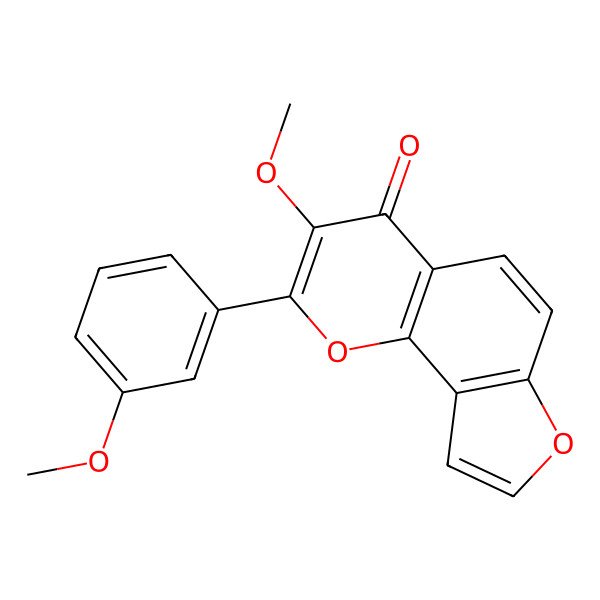 2D Structure of 3-Methoxy-2-(3-methoxyphenyl)furo[2,3-h]chromen-4-one