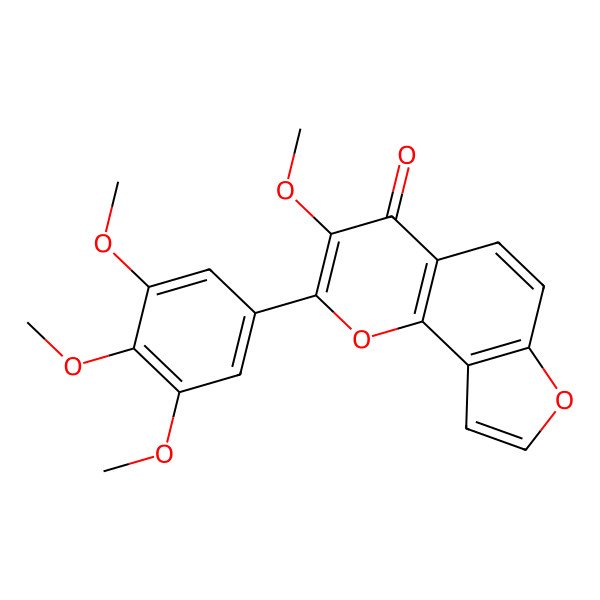 2D Structure of 3-Methoxy-2-(3,4,5-trimethoxyphenyl)furo[2,3-h]chromen-4-one