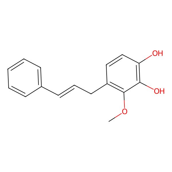 2D Structure of 3-Methoxy-4-(3-phenyl-2-propenyl)-1,2-benzenediol