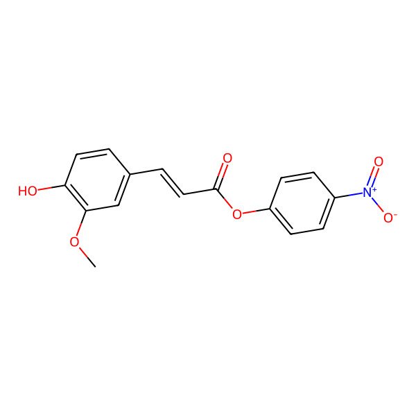 2D Structure of (4-Nitrophenyl) 3-(4-hydroxy-3-methoxyphenyl)prop-2-enoate