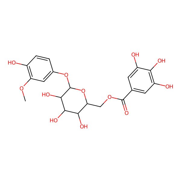 2D Structure of 3-Methoxy-4-hydroxyphenyl 6-O-(3,4,5-trihydroxybenzoyl)-beta-D-glucopyranoside