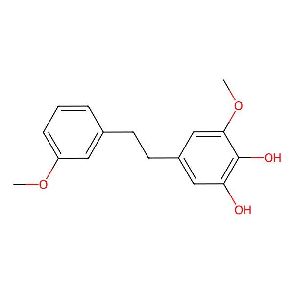 2D Structure of 3-Methoxy-5-[2-(3-methoxyphenyl)ethyl]benzene-1,2-diol