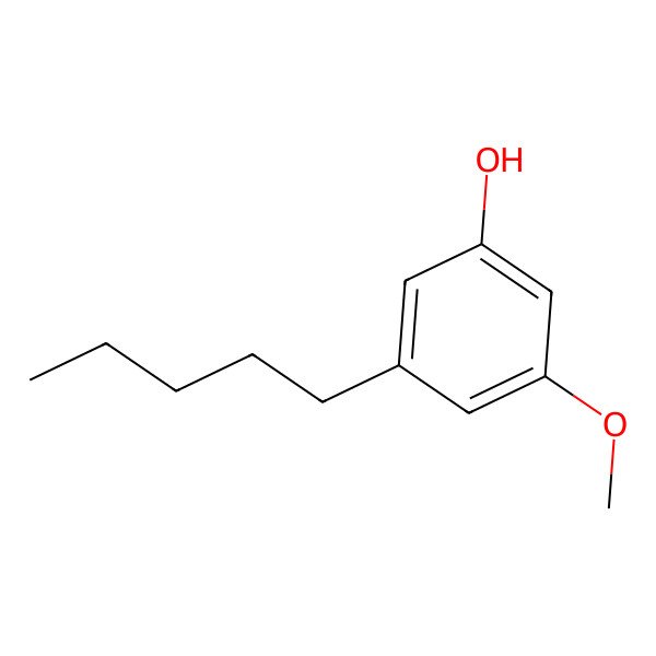 2D Structure of 3-Methoxy-5-pentyl-phenol