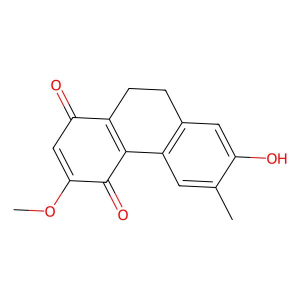 2D Structure of 7-Hydroxy-3-methoxy-6-methyl-9,10-dihydrophenanthrene-1,4-dione 2D Structure of 7-Hydroxy-3-methoxy-6-methyl-9,10-dihydrophenanthrene-1,4-dione