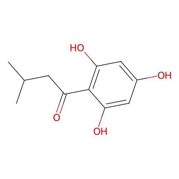 2D Structure of 3-Methyl-1-(2,4,6-trihydroxyphenyl)butan-1-one 2D Structure of 3-Methyl-1-(2,4,6-trihydroxyphenyl)butan-1-one