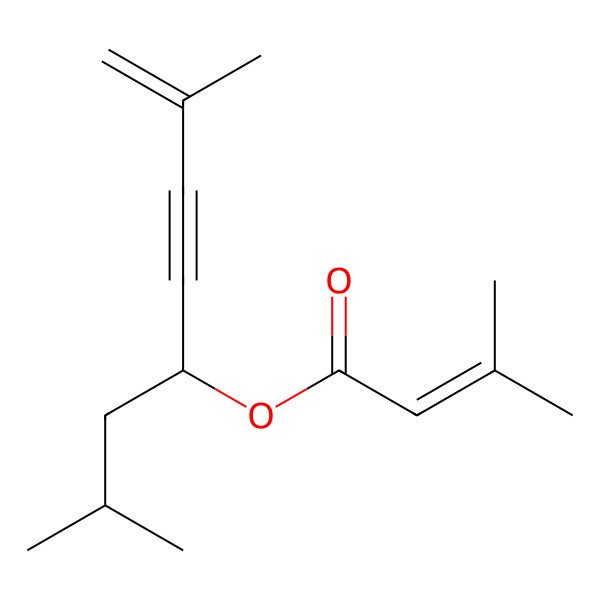2D Structure of 3-Methyl-2-butenoic acid, 2,7-dimethyloct-7-en-5-yn-4-yl ester