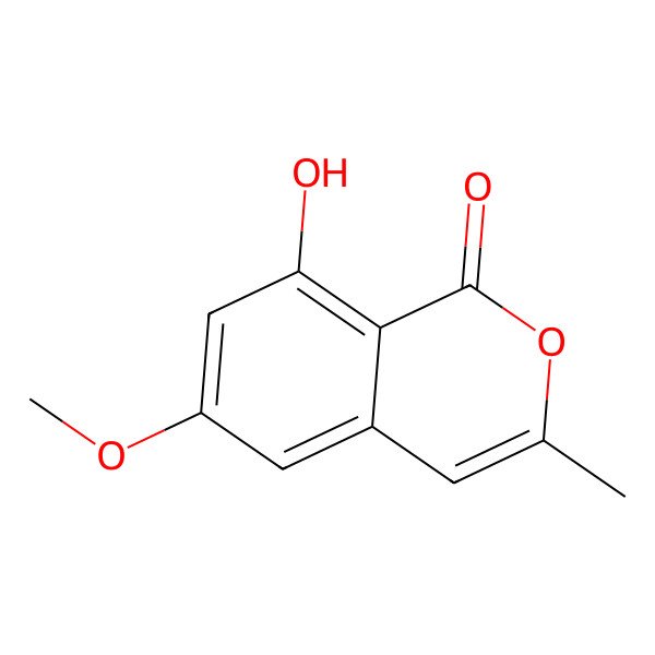 2D Structure of 8-Hydroxy-6-methoxy-3-methylisocoumarin