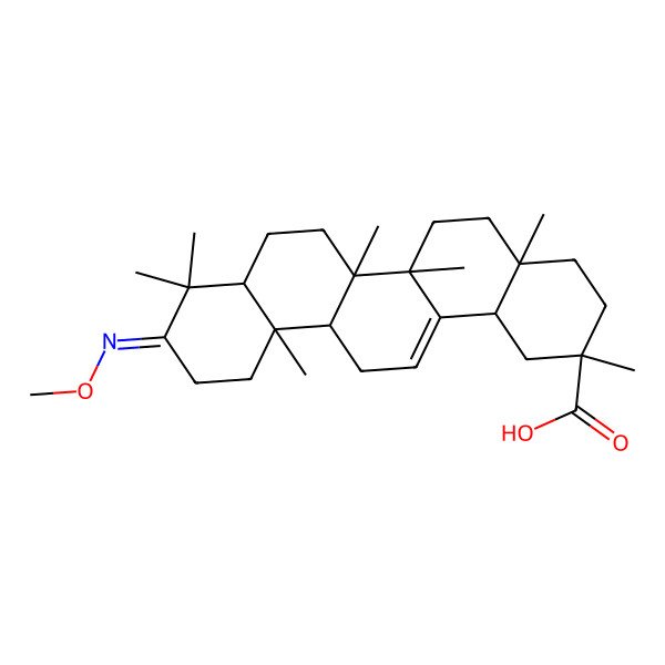 2D Structure of 3-Methyloximo-olean-12-en-29-oic acid
