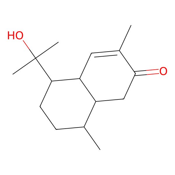 2D Structure of (4aR,5R,8R,8aS)-5-(2-hydroxypropan-2-yl)-3,8-dimethyl-4a,5,6,7,8,8a-hexahydro-1H-naphthalen-2-one 2D Structure of (4aR,5R,8R,8aS)-5-(2-hydroxypropan-2-yl)-3,8-dimethyl-4a,5,6,7,8,8a-hexahydro-1H-naphthalen-2-one