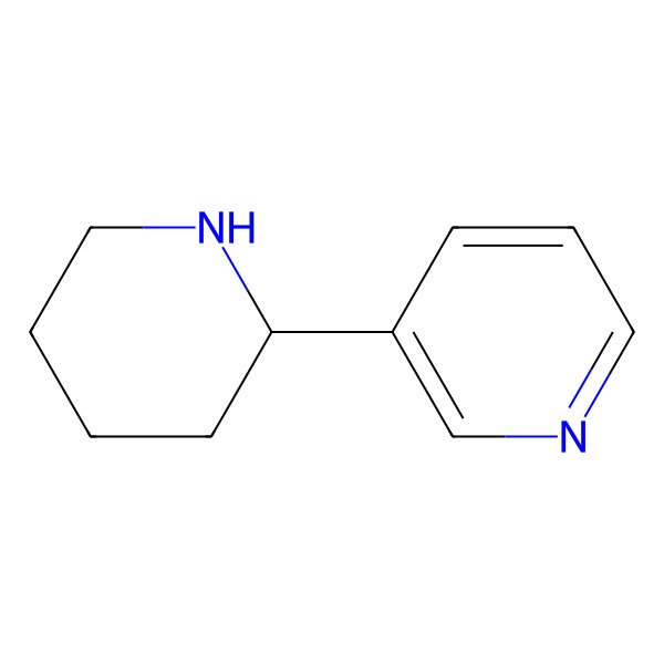 2D Structure of Pyridine, 3-(2-piperidinyl)-