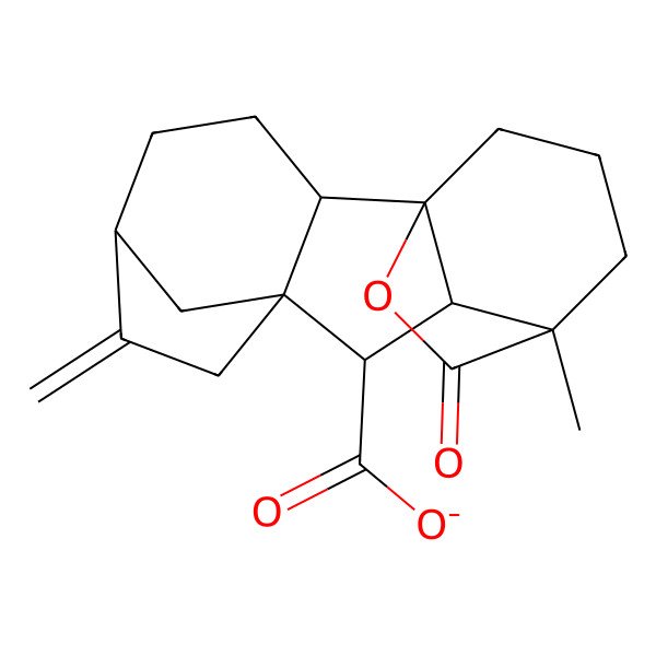 2D Structure of (4aR,4bR,7R,9aR,10S,10aR)-1-methyl-8-methylene-13-oxododecahydro-4a,1-(epoxymethano)-7,9a-methanobenzo[a]azulene-10-carboxylate
