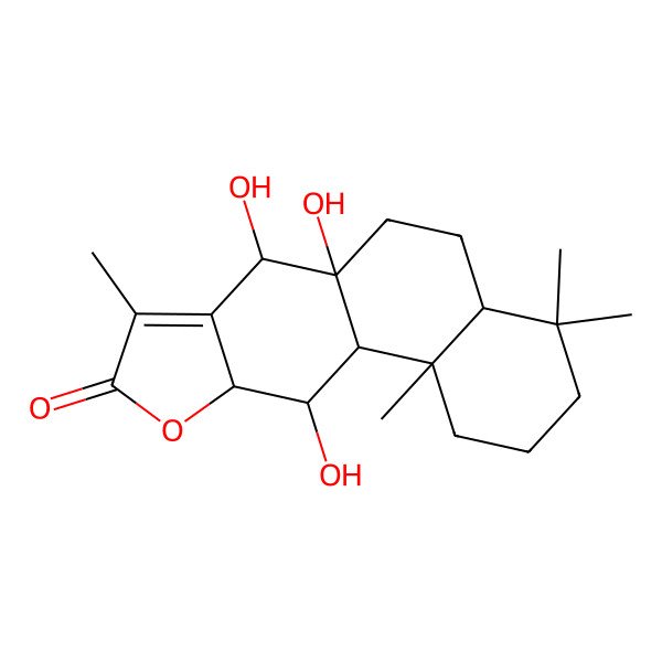 2D Structure of (4aR,10aR,11aR)-6a,7,11-trihydroxy-4,4,8,11b-tetramethyl-1,2,3,4a,5,6,7,10a,11,11a-decahydronaphtho[2,1-f][1]benzofuran-9-one