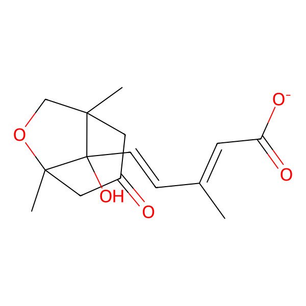 2D Structure of (2Z,4E)-5-[(1S,8S)-8-hydroxy-1,5-dimethyl-3-oxo-6-oxabicyclo[3.2.1]octan-8-yl]-3-methylpenta-2,4-dienoate